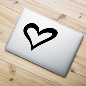 Heart Vinyl Laptop Stickers – Personalize Your Tech | lovelydecore