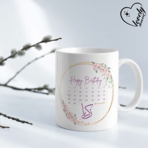 Personalized Pink Floral Design Birthday Mug - Perfect Custom Gift for Birthdays