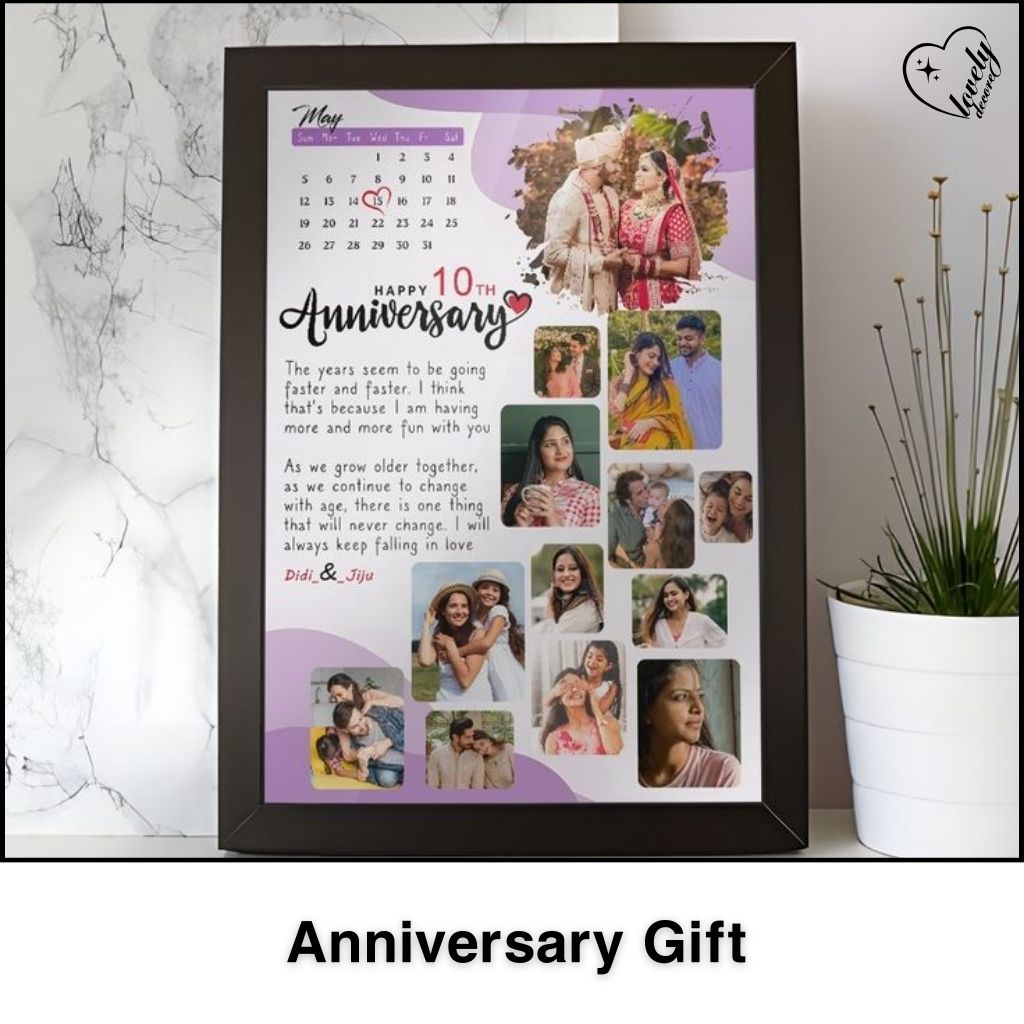 Custom Anniversary Frame with Glass – Celebrate Your Love