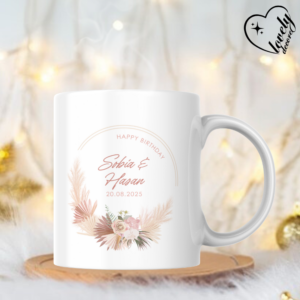 Personalized Unique Floral Birthday Mug - Perfect Custom Gift for Birthdays