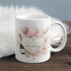 Personalized Heart Balloons Birthday Mug - Perfect Custom Gift for Birthdays