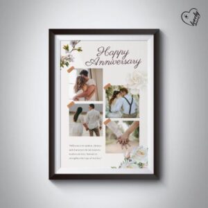 Custom 4 Pictures Anniversary Frame with Glass – Celebrate Your Love