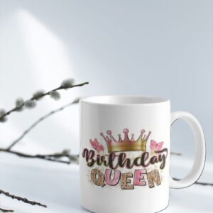 Personalized Queen Text Birthday Mug - Perfect Custom Gift for Birthdays