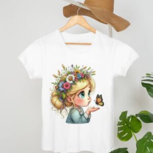 "Trendy & Stylish Girl with Butterfly T-Shirt – Perfect for Everyday Comfort"