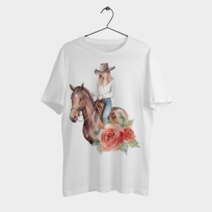 "Trendy & Stylish Girl with Horse T-Shirt – Perfect for Everyday Comfort"