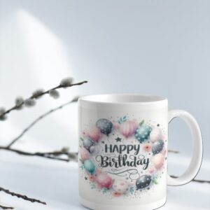 Personalized Balloons with Text Birthday Mug - Perfect Custom Gift for Birthdays