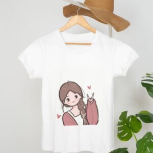 "Trendy Stylish Girl with Heart T-Shirt – Perfect for Everyday Comfort"