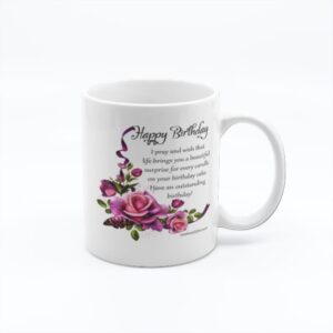 Personalized Quotes and Flowers Birthday Mug - Perfect Custom Gift for Birthdays