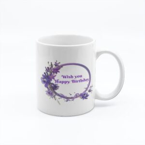 Personalized Purple Theme Birthday Mug - Perfect Custom Gift for Birthdays