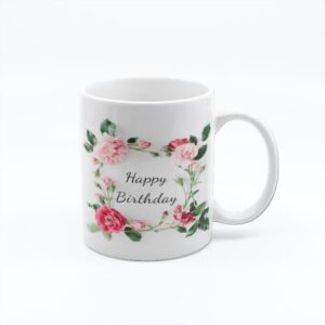 Personalized Aesthetic Flowers Birthday Mug - Perfect Custom Gift for Birthdays
