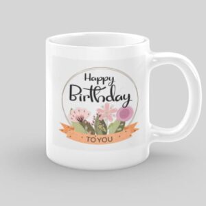Personalized Pink Flowers Birthday Mug - Perfect Custom Gift for Birthdays