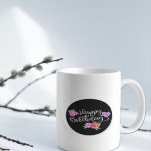 Personalized Black Circle Birthday Mug - Perfect Custom Gift for Birthdays