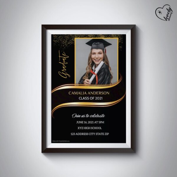 Exclusive Black and Gold Personalized Graduation Frame – Celebrate Your Achievement