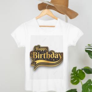 Customized Golden Text Birthday T-Shirts – Celebrate Every Moment in Style 2025