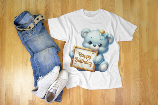 Customized Blue Teddy Birthday T-Shirts – Celebrate Every Moment in Style 2025
