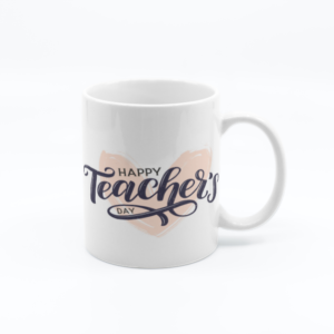 "Ceramic Beautiful Heart Teacher Mug – Thoughtful Gift for Educators"