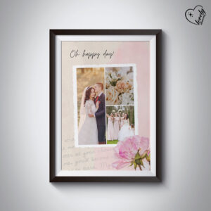 Customized Floral Happy Wedding Frame – A Cherished Wedding Gift