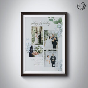 Customized Happy Wedding Frame with Glass – A Cherished Wedding Gift