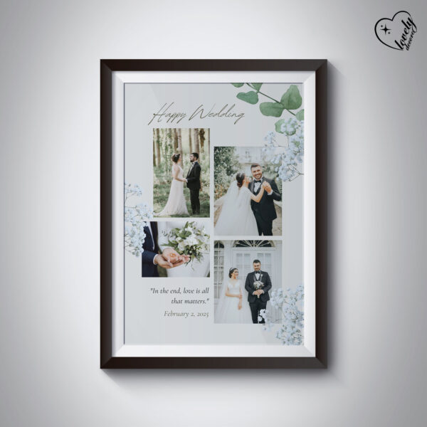 Customized Happy Wedding Frame with Glass – A Cherished Wedding Gift
