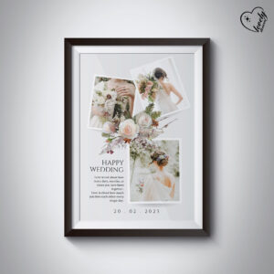 Customized 3 Pic Happy Wedding Frame – A Cherished Wedding Gift