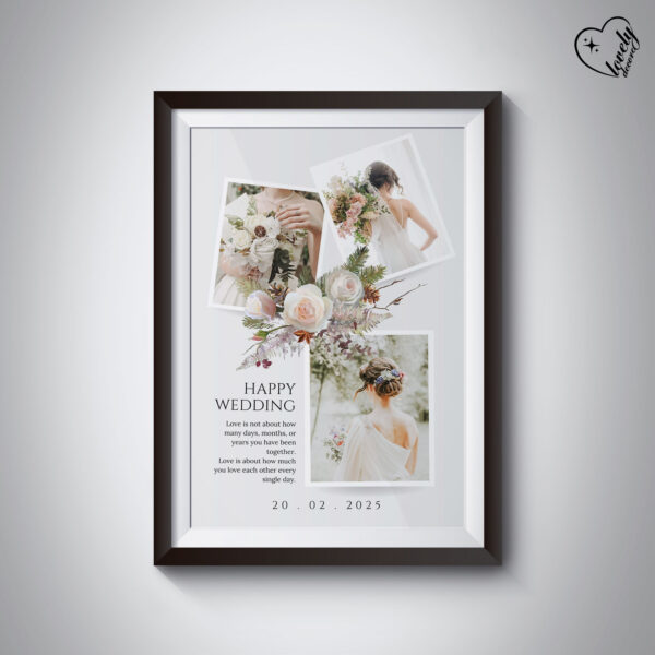 Customized 3 Pic Happy Wedding Frame – A Cherished Wedding Gift